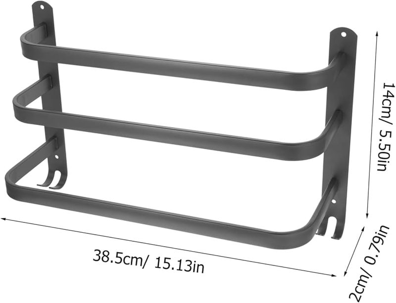Modern Aluminum Towel Holder Mounted Space Saving Size 38 5X14X2 CM - Image 2
